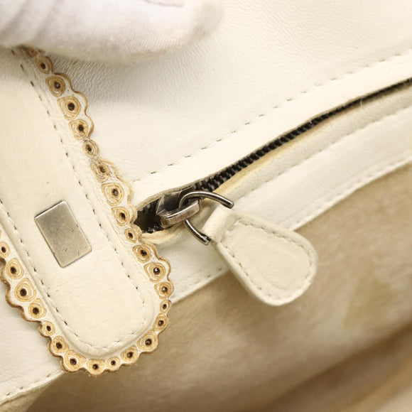BOTTEGA VENETA INTRECCIATO Hand Bag Leather White Auth YKZ230