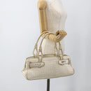 BOTTEGA VENETA INTRECCIATO Hand Bag Leather White Auth YKZ230-22
