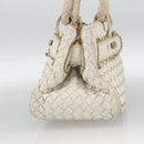 BOTTEGA VENETA INTRECCIATO Hand Bag Leather White Auth YKZ230-4