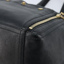 SAINT LAURENT Downtown Hand Bag Leather Black Gold 175884 Auth YKZ233A-9