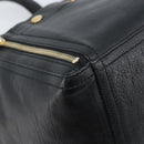 SAINT LAURENT Downtown Hand Bag Leather Black Gold 175884 Auth YKZ233A-14