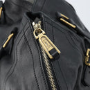 SAINT LAURENT Downtown Hand Bag Leather Black Gold 175884 Auth YKZ233A-10
