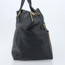 SAINT LAURENT Downtown Hand Bag Leather Black Gold 175884 Auth YKZ233A-4