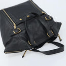 SAINT LAURENT Downtown Hand Bag Leather Black Gold 175884 Auth YKZ233A-6