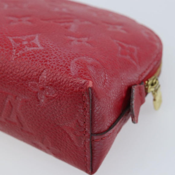 LOUIS VUITTON Monogram Empreinte Pochette PM Pouch Red M69414 Auth YKZ248A