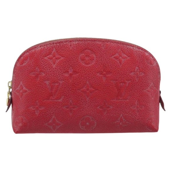 LOUIS VUITTON Monogram Empreinte Pochette PM Pouch Red M69414 Auth YKZ248A