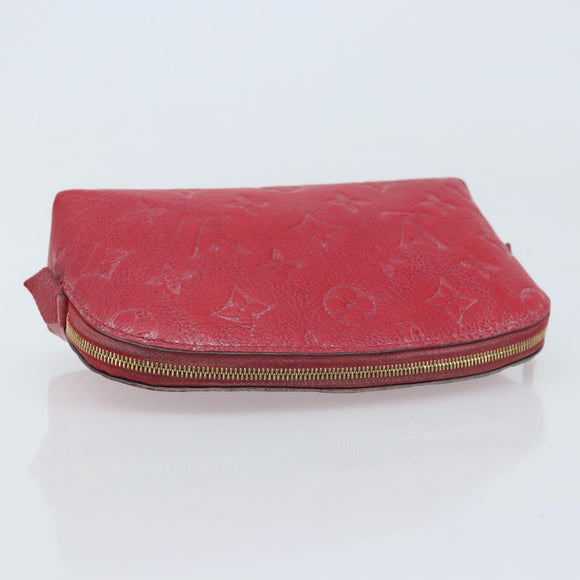 LOUIS VUITTON Monogram Empreinte Pochette PM Pouch Red M69414 Auth YKZ248A