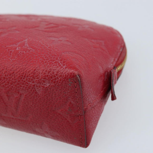 LOUIS VUITTON Monogram Empreinte Pochette PM Pouch Red M69414 Auth YKZ248A