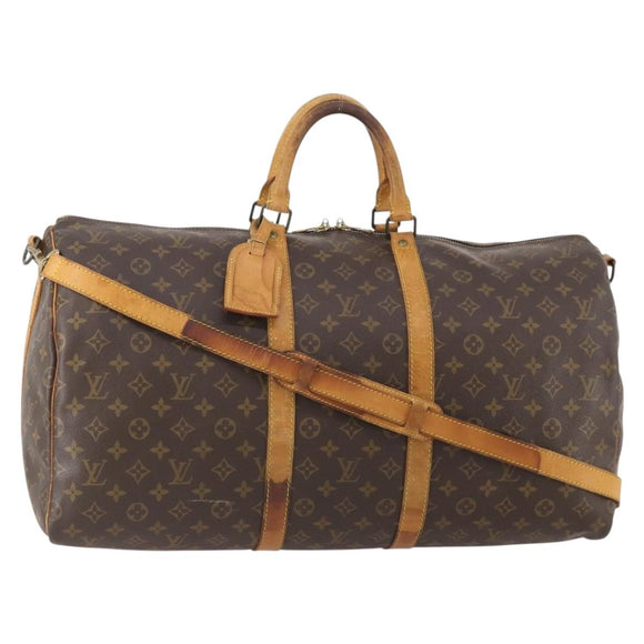 LOUIS VUITTON Monogram Keepall Bandouliere 55 Boston Bag M41414 LV Auth YKZ250