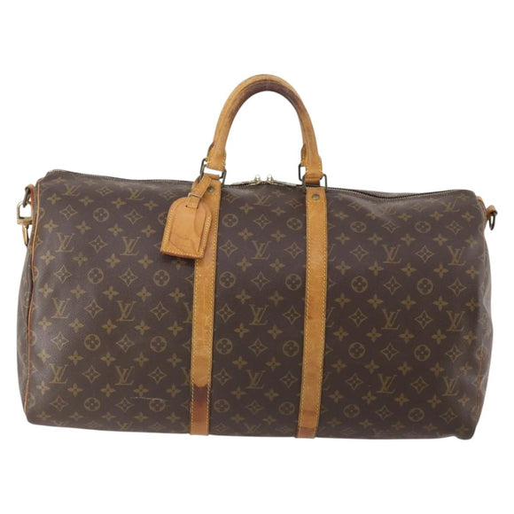 LOUIS VUITTON Monogram Keepall Bandouliere 55 Boston Bag M41414 LV Auth YKZ250