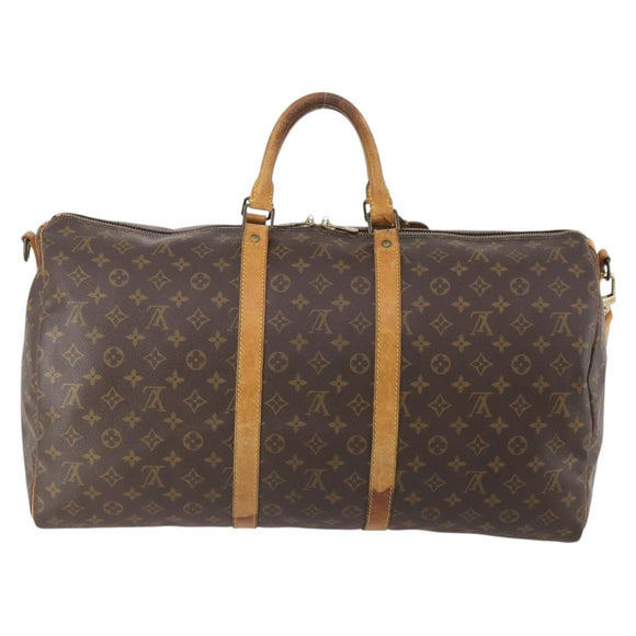 LOUIS VUITTON Monogram Keepall Bandouliere 55 Boston Bag M41414 LV Auth YKZ250