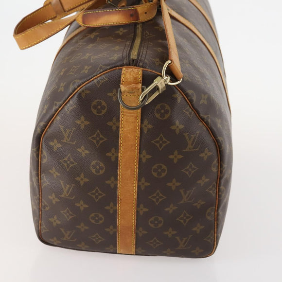 LOUIS VUITTON Monogram Keepall Bandouliere 55 Boston Bag M41414 LV Auth YKZ250