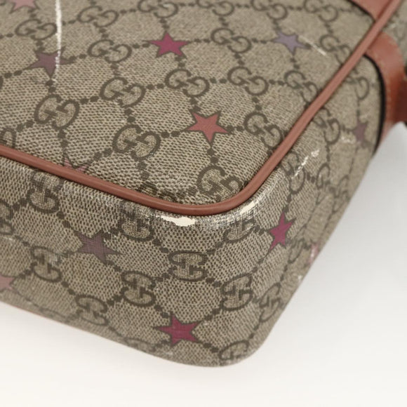 GUCCI GG Supreme Shoulder Bag PVC Beige Gold 233268 Auth YKZ260