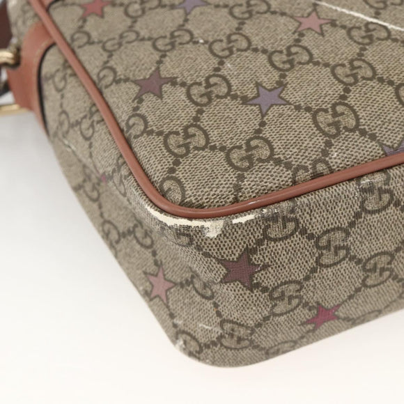 GUCCI GG Supreme Shoulder Bag PVC Beige Gold 233268 Auth YKZ260