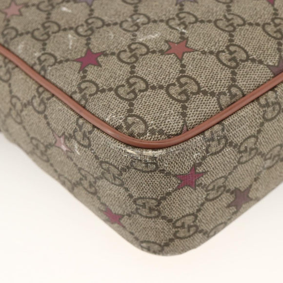 GUCCI GG Supreme Shoulder Bag PVC Beige Gold 233268 Auth YKZ260