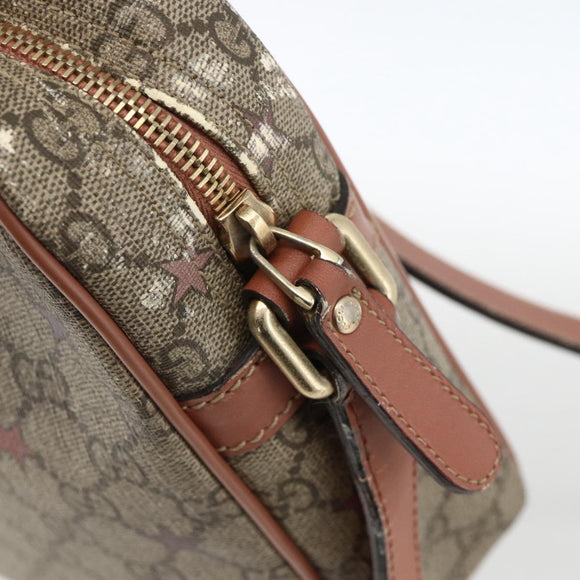 GUCCI GG Supreme Shoulder Bag PVC Beige Gold 233268 Auth YKZ260