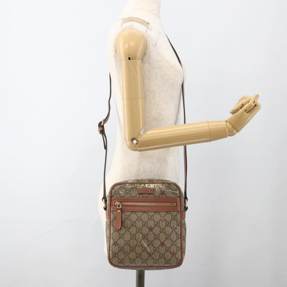 GUCCI GG Supreme Shoulder Bag PVC Beige Gold 233268 Auth YKZ260