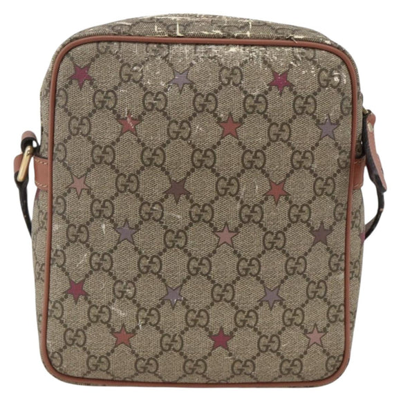 GUCCI GG Supreme Shoulder Bag PVC Beige Gold 233268 Auth YKZ260