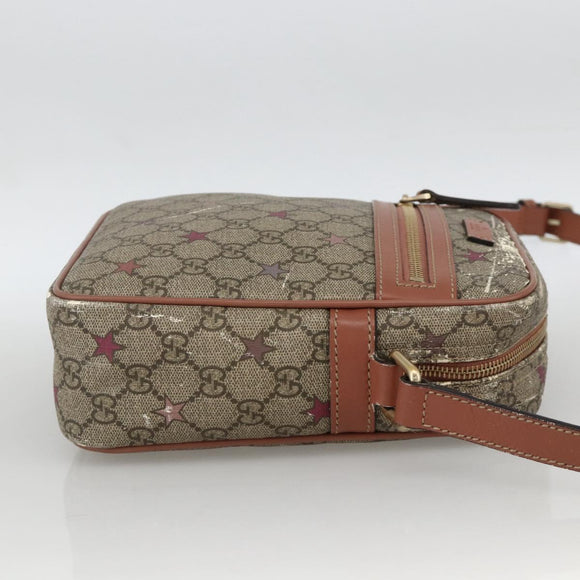 GUCCI GG Supreme Shoulder Bag PVC Beige Gold 233268 Auth YKZ260