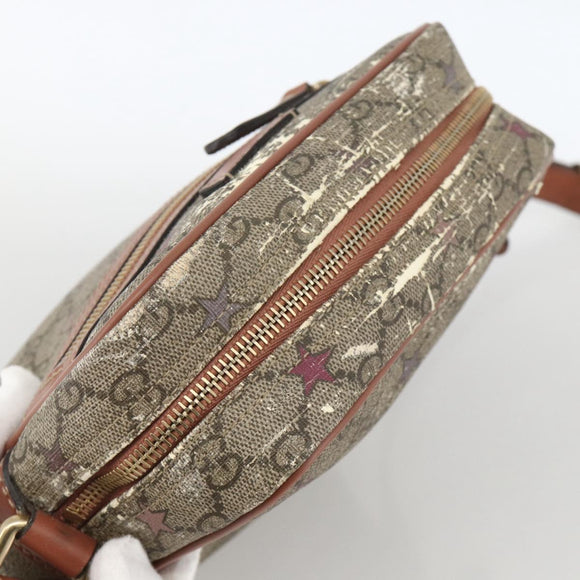 GUCCI GG Supreme Shoulder Bag PVC Beige Gold 233268 Auth YKZ260