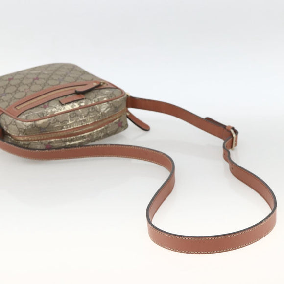 GUCCI GG Supreme Shoulder Bag PVC Beige Gold 233268 Auth YKZ260