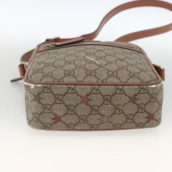 GUCCI GG Supreme Shoulder Bag PVC Beige Gold 233268 Auth YKZ260
