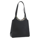 CELINE Tote Bag Leather Black Silver Auth YKZ261A-1