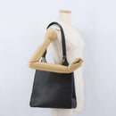 CELINE Tote Bag Leather Black Silver Auth YKZ261A-22