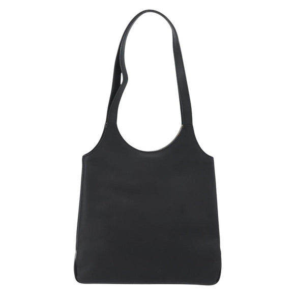 CELINE Tote Bag Leather Black Silver Auth YKZ261A