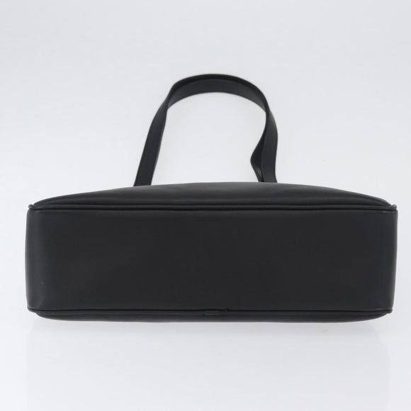 CELINE Tote Bag Leather Black Silver Auth YKZ261A