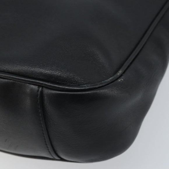 GUCCI Bamboo Hand Bag Leather Black Gold 001 1638 3754 Auth YKZ262