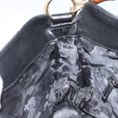 GUCCI Bamboo Hand Bag Leather Black Gold 001 1638 3754 Auth YKZ262-19
