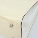 FENDI Hand Bag Patent leather Ivory Silver Auth YKZ263-15