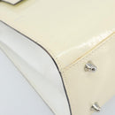 FENDI Hand Bag Patent leather Ivory Silver Auth YKZ263-16