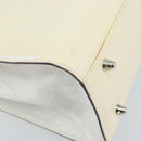 FENDI Hand Bag Patent leather Ivory Silver Auth YKZ263-18