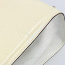 FENDI Hand Bag Patent leather Ivory Silver Auth YKZ263-8