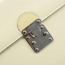 FENDI Hand Bag Patent leather Ivory Silver Auth YKZ263-19