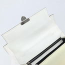 FENDI Hand Bag Patent leather Ivory Silver Auth YKZ263-10