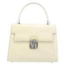 FENDI Hand Bag Patent leather Ivory Silver Auth YKZ263-13