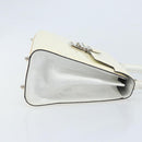 FENDI Hand Bag Patent leather Ivory Silver Auth YKZ263-3