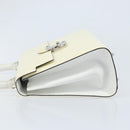 FENDI Hand Bag Patent leather Ivory Silver Auth YKZ263-4