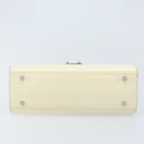 FENDI Hand Bag Patent leather Ivory Silver Auth YKZ263-5