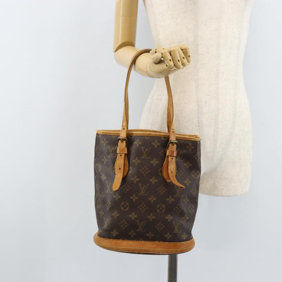 LOUIS VUITTON Monogram Bucket PM Shoulder Bag M42238 LV Auth YKZ267