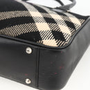BURBERRY Nova Check Hand Bag Wool Black Auth YKZ271A-10