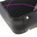 BURBERRY Nova Check Hand Bag Wool Black Auth YKZ271A-11