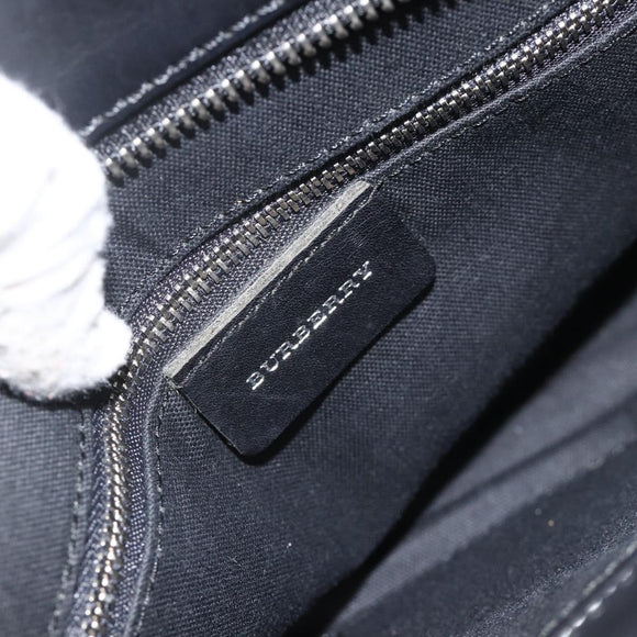 BURBERRY Nova Check Hand Bag Wool Black Auth YKZ271A