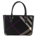 BURBERRY Nova Check Hand Bag Wool Black Auth YKZ271A-3