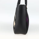 BURBERRY Nova Check Hand Bag Wool Black Auth YKZ271A-4