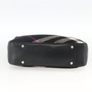 BURBERRY Nova Check Hand Bag Wool Black Auth YKZ271A-9