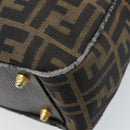 FENDI Zucca Canvas Hand Bag Black Brown Auth YKZ272-15